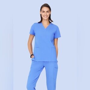 Mandala Scrubs Ceil Blue Scrub SET (Top & Bottoms) Medium